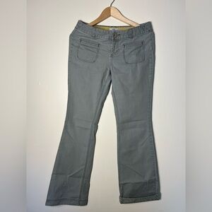 SC Womens Bootcut Flare Pants Size 9 Low Rise Flare Olive Cottton Streetwear Y2K